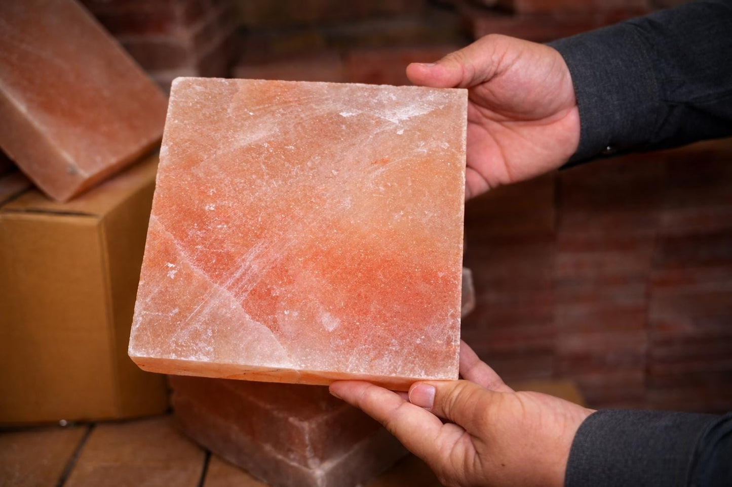 Himalayan Pink Salt Cooking Block | BBQ Grilling Slab (8”×8”×2”)