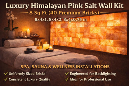Luxury Himalayan Pink Salt Wall Kit – 8 Sq Ft (40 Bricks)