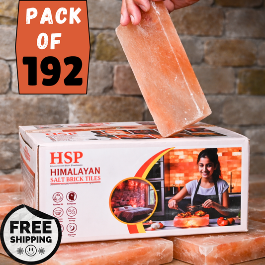 Himalayan Pink Salt Tiles 8×4×0.75 – 192 Pack for Spa Walls, Sauna Panels