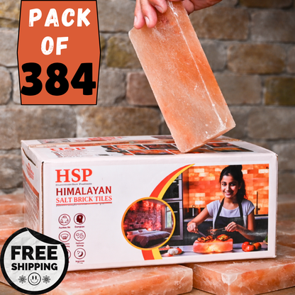 Himalayan Pink Salt Tiles 8”x4”x0.75” | for Spa, Sauna & Kitchen