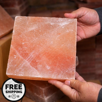 Himalayan Pink Salt Block 8”x8”x1” Cooking Plate | Natural Salt Cooking Block