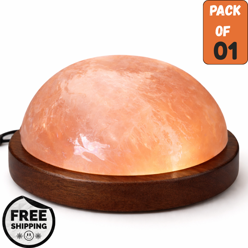 Himalayan Salt Detox Half Dome Lamp – Double Bulb | Natural Pink Salt