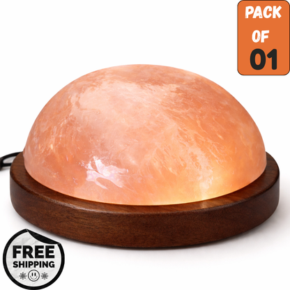 Himalayan Salt Detox Half Dome Lamp – Double Bulb | Natural Pink Salt