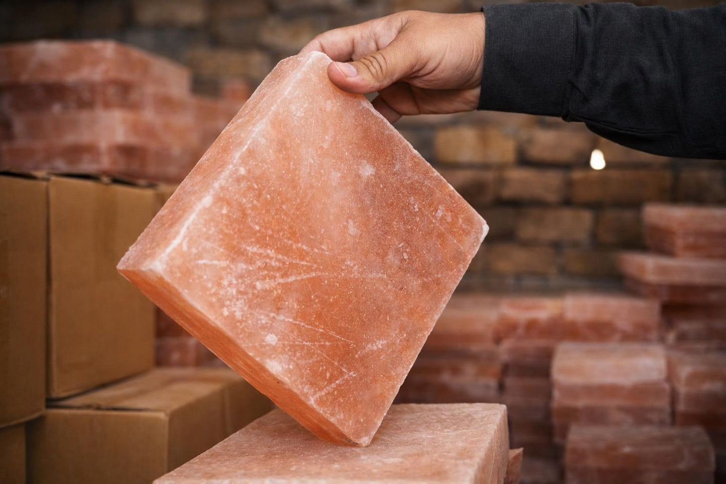 Himalayan Pink Salt Cooking Block | BBQ Grilling Slab (8”×8”×2”)