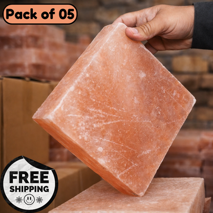 Himalayan Pink Salt Cooking Block | BBQ Grilling Slab (8”×8”×2”)