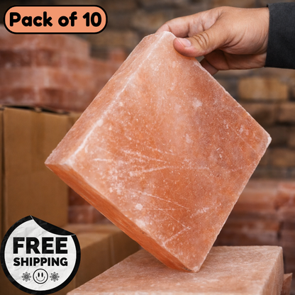 Himalayan Pink Salt Cooking Block | BBQ Grilling Slab (8”×8”×2”)