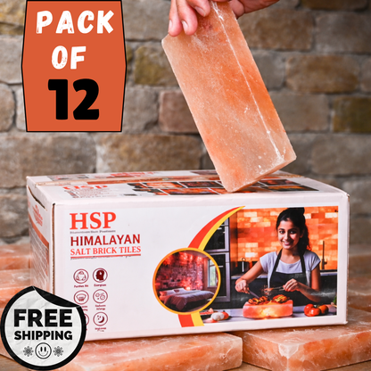Himalayan Pink Salt Tiles 8”x4”x0.75” | for Spa, Sauna & Kitchen