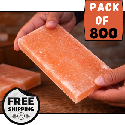 Himalayan Pink Salt Tiles 8"x4"x1" | Natural Salt Block for Spa & Décor