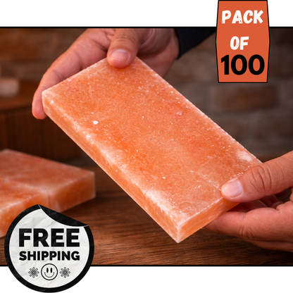 Himalayan Pink Salt Wall Tiles 8x4x1 – Pack of 100 | Spa & Sauna Decor