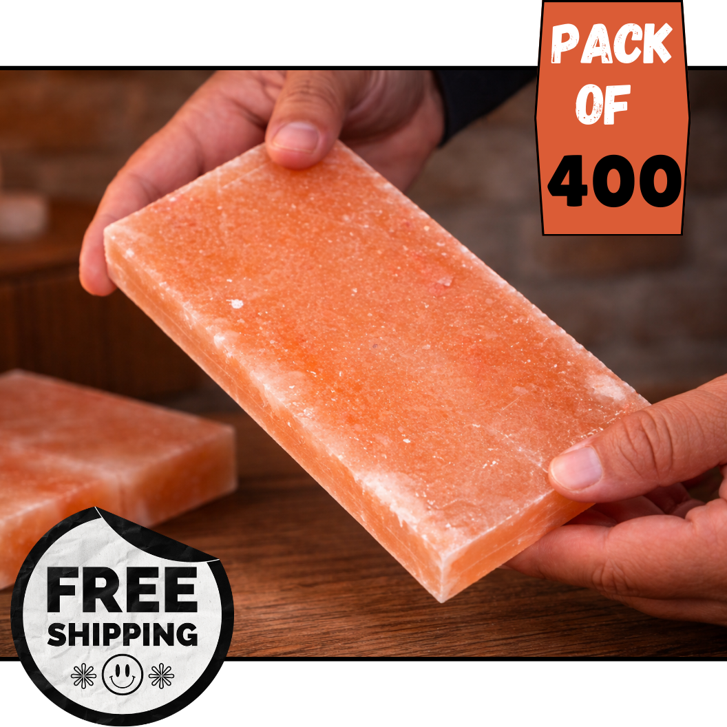 Himalayan Pink Salt Tiles – 8x4x1 Bulk Pack of 400, Spa & Sauna Construction