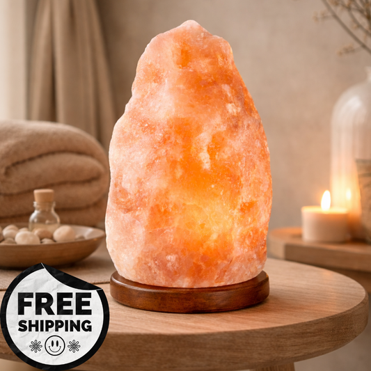 Himalayan Pink Salt Lamp Hand-Carved | Natural Rock Decor