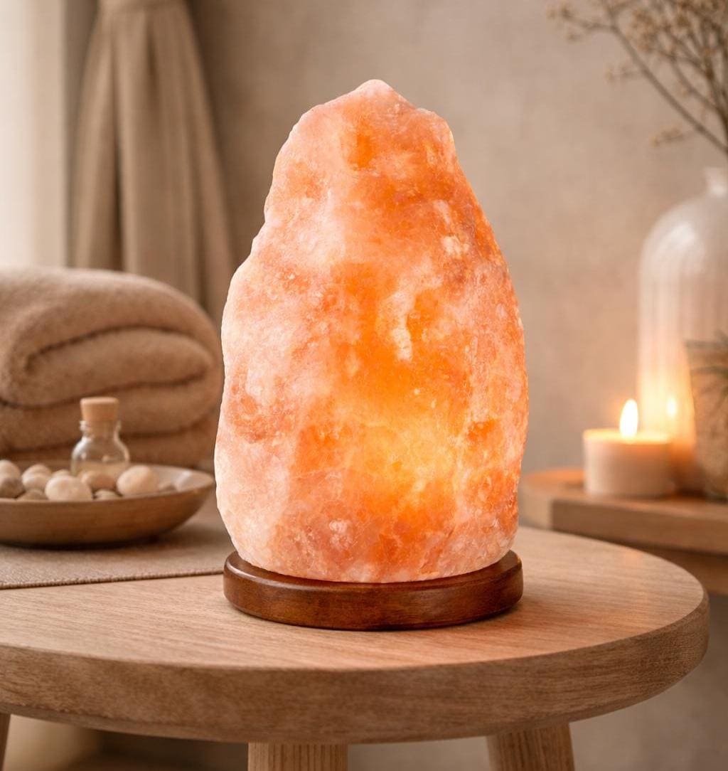 Himalayan Pink Salt Lamp Hand-Carved | Natural Rock Decor