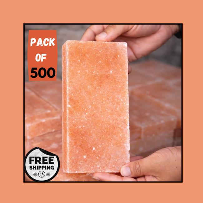 Himalayan Pink Salt Tiles – 8x4x1 Bulk Pack of 500, Spa & Sauna Construction